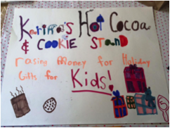 Karina’s hot cocoa and cookie stand